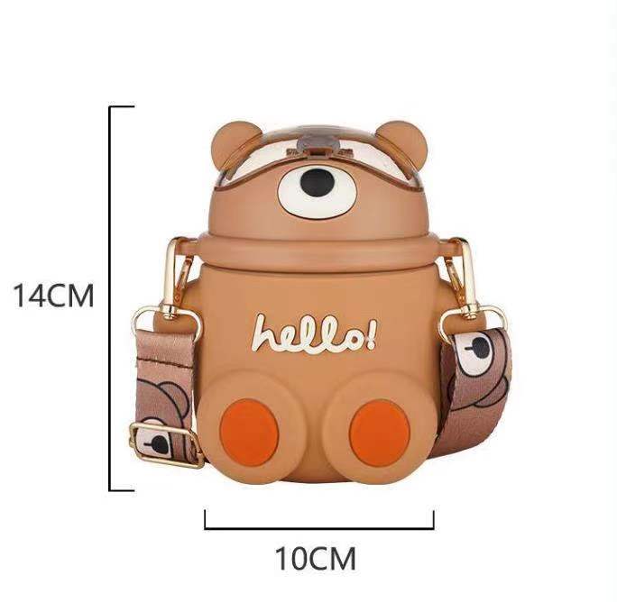 031【BPA FREE】 520ml cute bear  vaccum cup Stainless Steel Thermos Mug water bottle cute water bottle