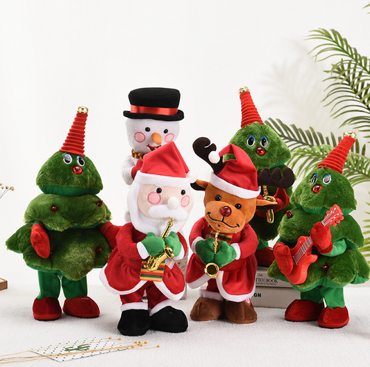 【CM100】NEW Christmas Tree Music Dancing Singing Christmas Tree Dolls Santa Claus Toys For Home Decoration New Year Gifts