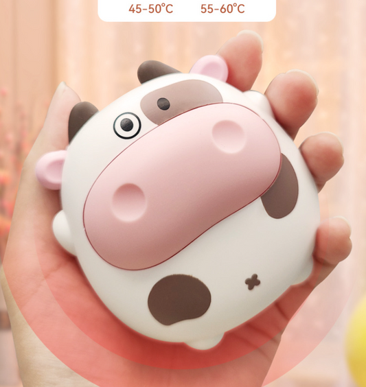【NS02】Christmas Cow Cute Hand Warmer Winter Mini Heater Portable Quick Heating Multifunctional USB Rechargeable Outdoor Traveling Hiking Use