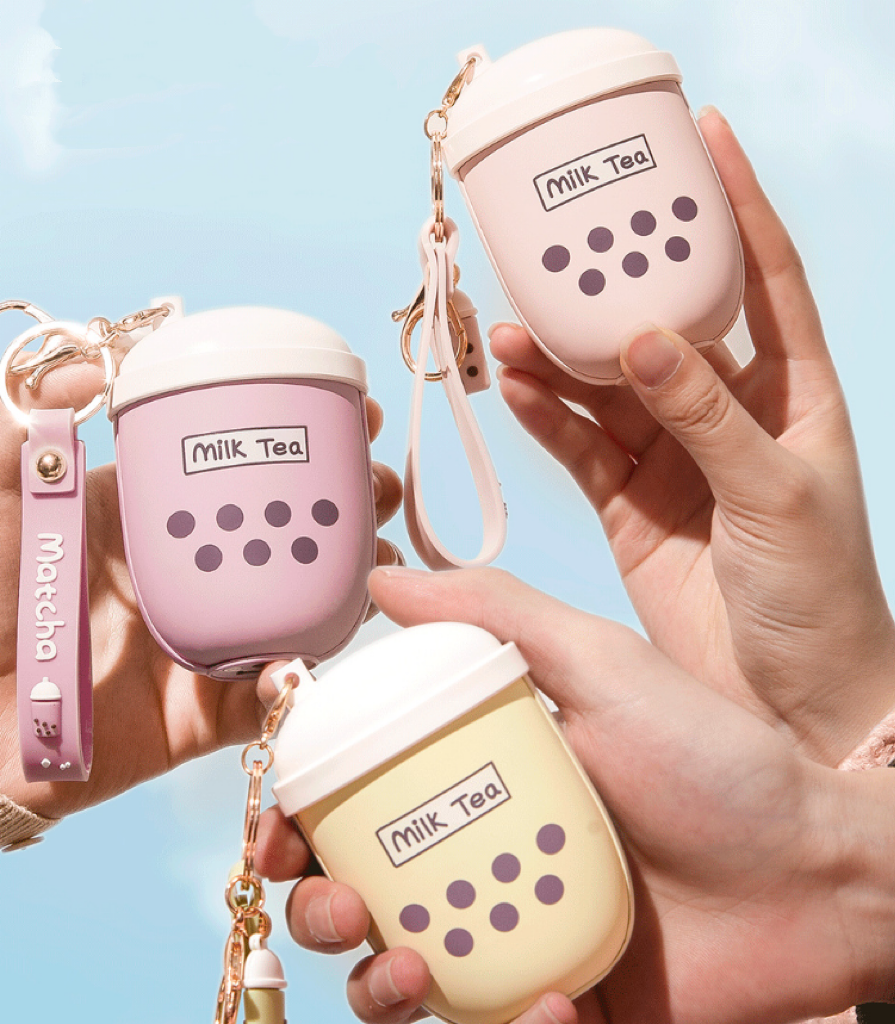 【NS05】  Cute Milk Tea Bubble Tea Hand Warmer Winter Intelligent Digital Display Temperature Power Bank Mini Heater Portable Quick Heating Multifunctional USB Rechargeable 2 in 1 Charging Outdoor Traveling Hiking Use