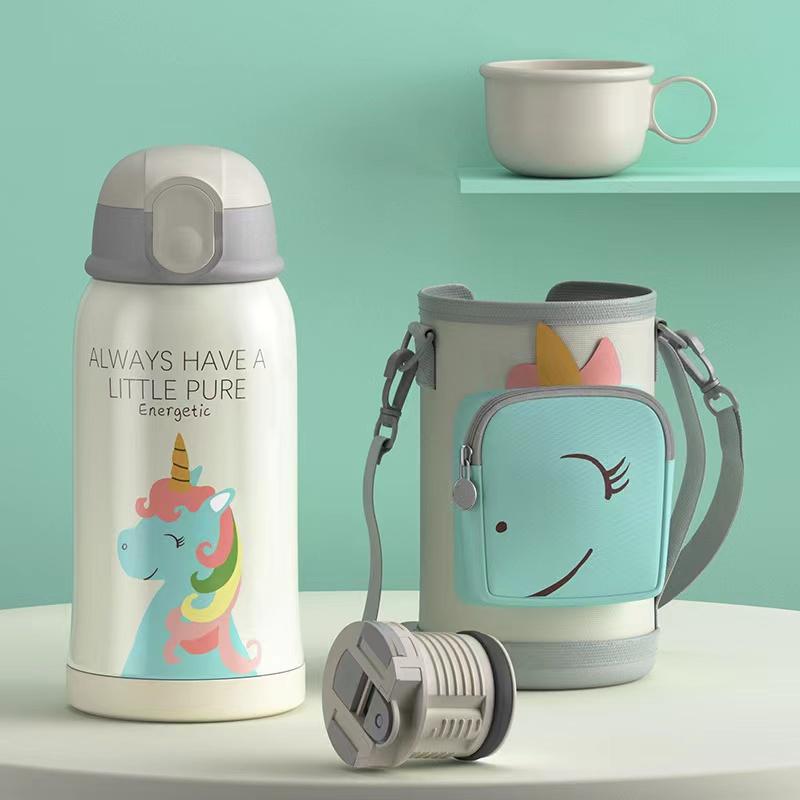 034【BPA FREE】 550ml cute unicorn  dinosaur lion doggy bunny  vaccum cup Stainless Steel Thermos Mug water bottle cute water bottle