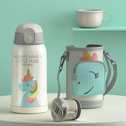 034【BPA FREE】 550ml cute unicorn  dinosaur lion doggy bunny  vaccum cup Stainless Steel Thermos Mug water bottle cute water bottle