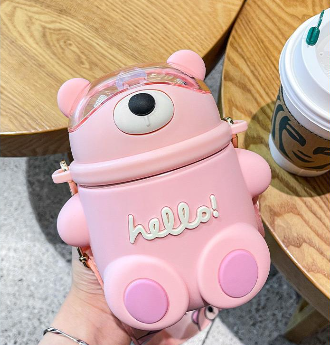 031【BPA FREE】 520ml cute bear  vaccum cup Stainless Steel Thermos Mug water bottle cute water bottle