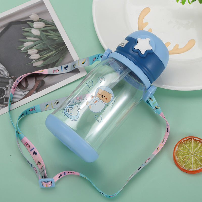 【014】500ml 16oz deer horn colorful straw water bottle cute with 5 freebies for diy (Free bottle/2 brushes/Strap/3Dstickers/glue)