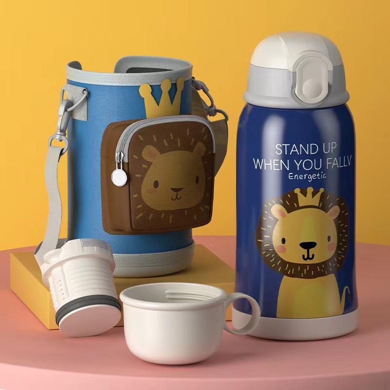 034【BPA FREE】 550ml cute unicorn  dinosaur lion doggy bunny  vaccum cup Stainless Steel Thermos Mug water bottle cute water bottle