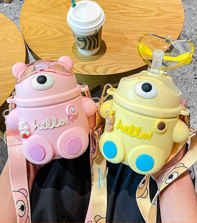 031【BPA FREE】 520ml cute bear  vaccum cup Stainless Steel Thermos Mug water bottle cute water bottle