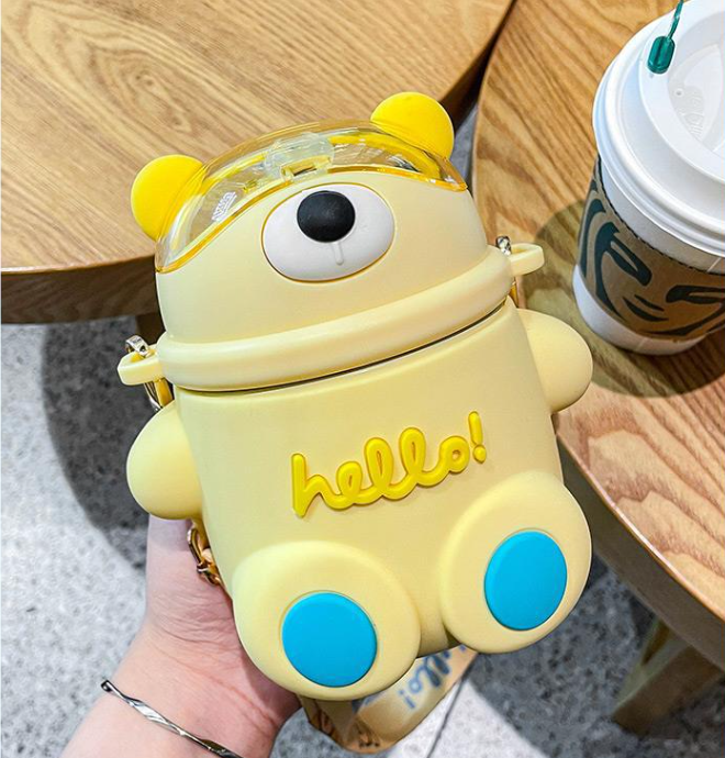 031【BPA FREE】 520ml cute bear  vaccum cup Stainless Steel Thermos Mug water bottle cute water bottle