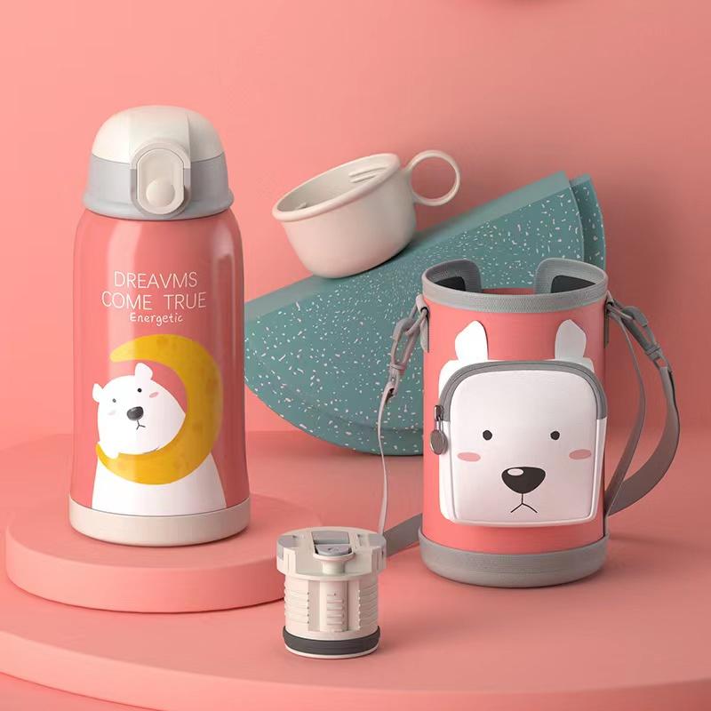 034【BPA FREE】 550ml cute unicorn  dinosaur lion doggy bunny  vaccum cup Stainless Steel Thermos Mug water bottle cute water bottle