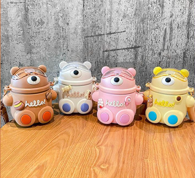 031【BPA FREE】 520ml cute bear  vaccum cup Stainless Steel Thermos Mug water bottle cute water bottle